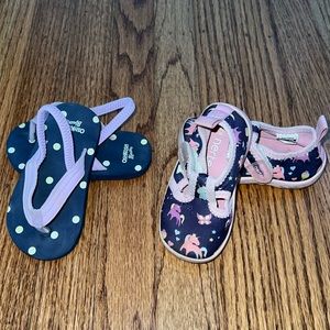 Bundle of Two Pairs of Summer Shoes, Toddler Girl Size 5